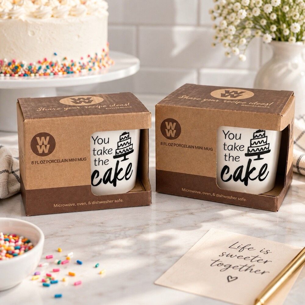 Weight Watchers WW 8 Fl Oz You Take The Cake Coffee Mug Cake. NIB Free Shipping